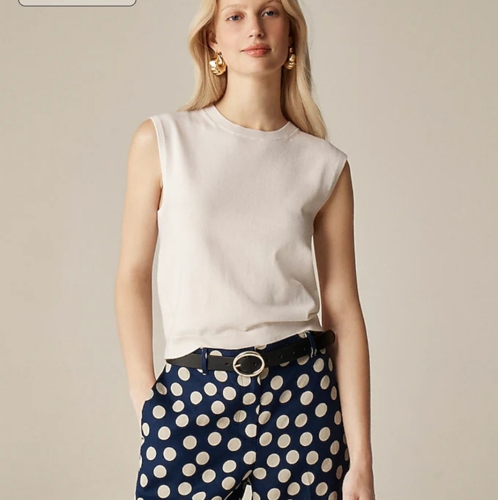 J Crew Featherweight cashmere-blend cropped sweater shell